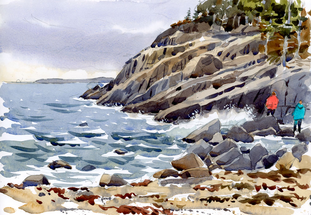 Down East Vistas: Sketching the Coastal Beauty of Bar Harbor in Watercolor - I - Image 8