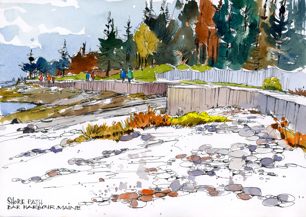 Down East Vistas: Sketching the Coastal Beauty of Bar Harbor in Watercolor - I - Image 9