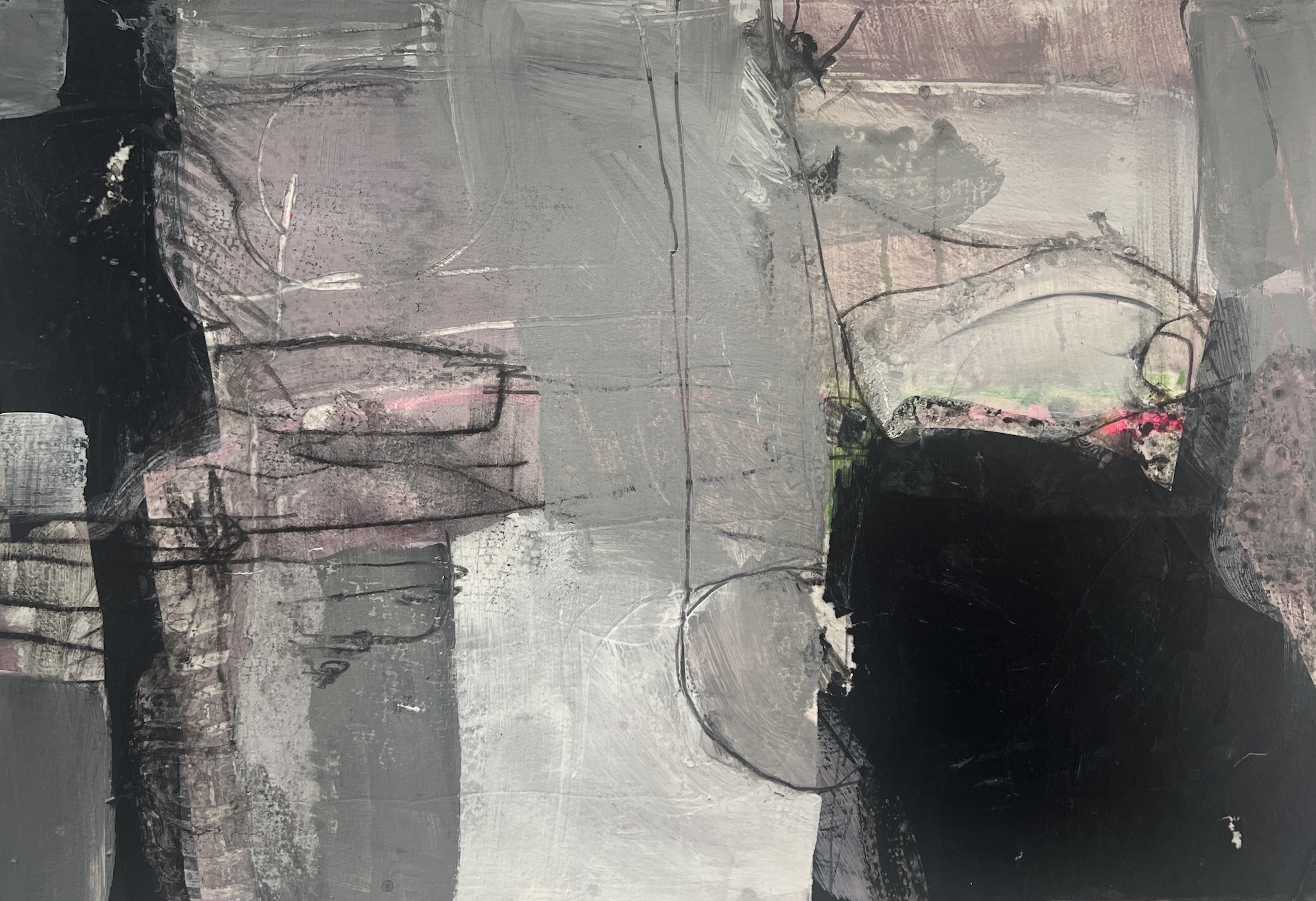 Abstract Acrylic Painting and Collage - Image 9