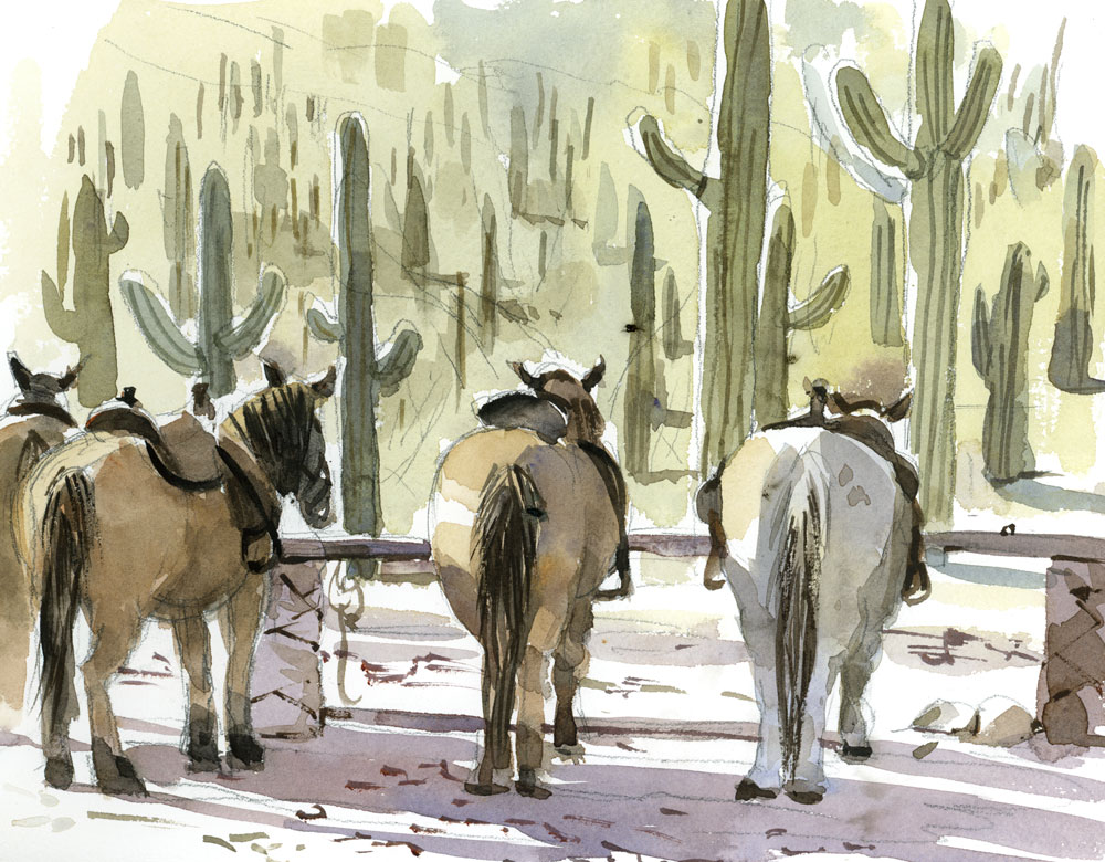 Vibrant Watercolors: Sketching Desert Hues I - Image 10