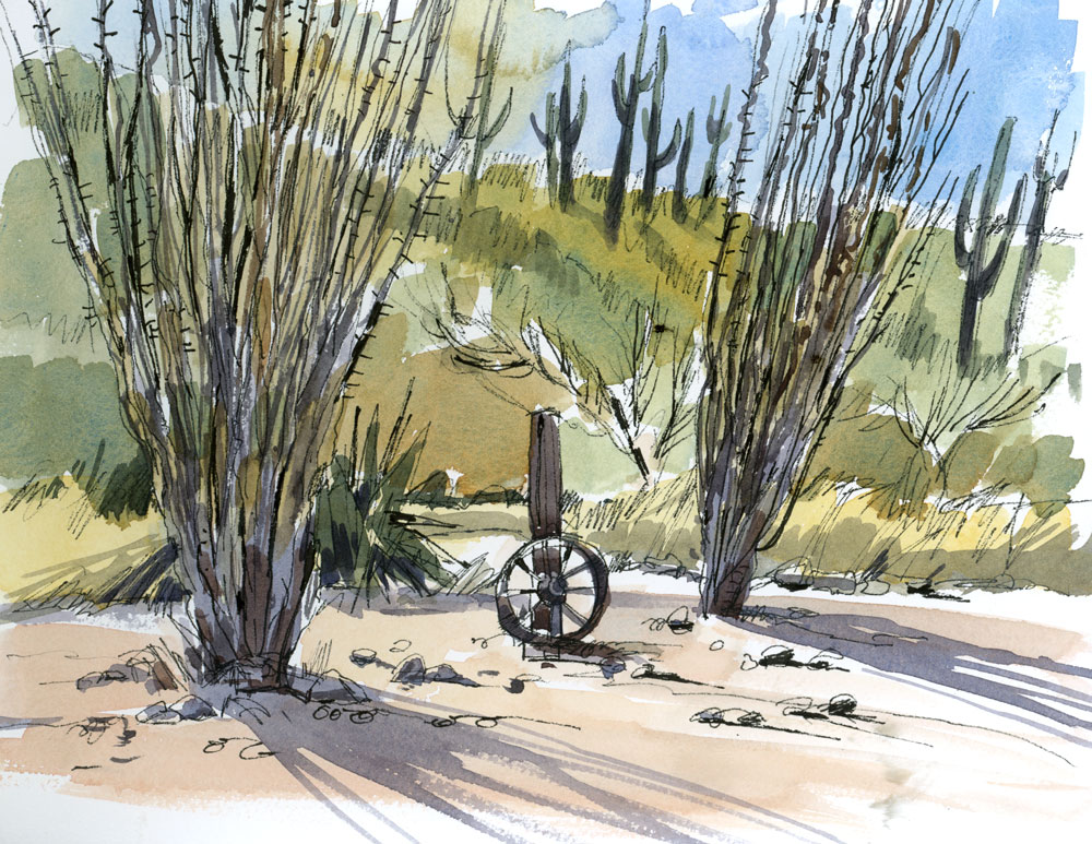 Vibrant Watercolors: Sketching Desert Hues I - Image 9