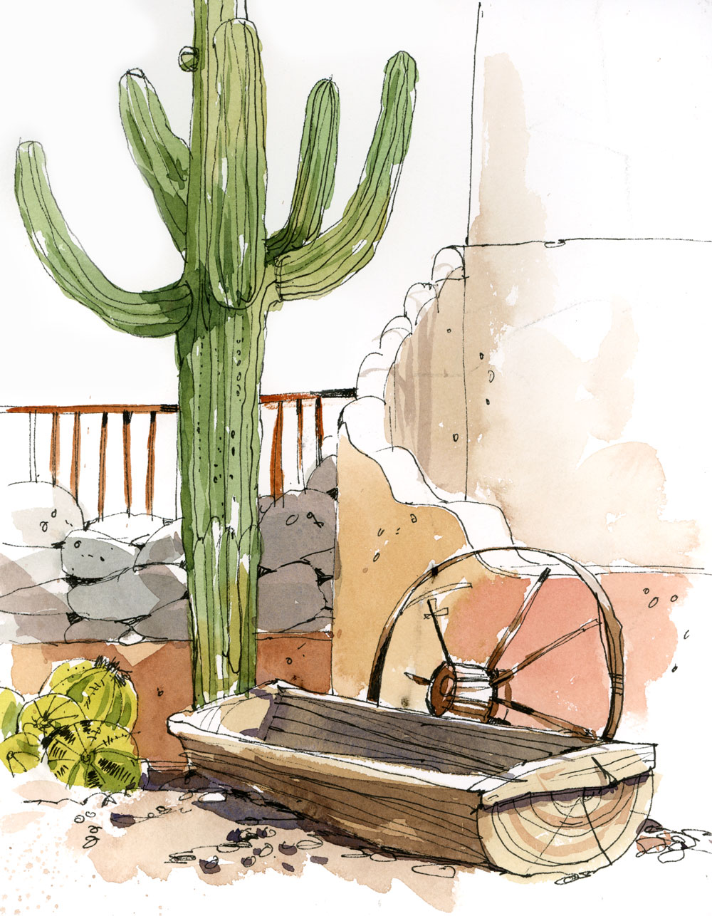Vibrant Watercolors: Sketching Desert Hues I - Image 8